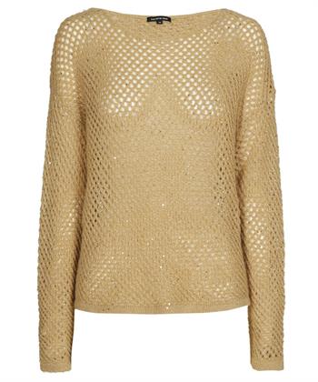Caroline Biss Offener Strickpullover Lurex-Pailletten