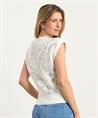 Caroline Biss Pullover offenem Strick Blumen
