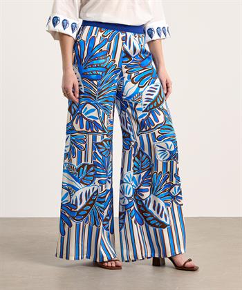 Caroline Biss Seiden-Palazzo-Hose Blatt