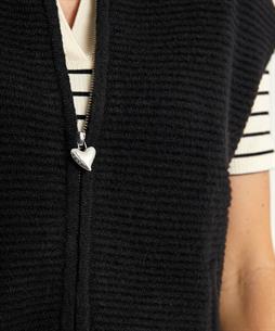 Caroline Biss ärmellose Strickjacke mit Reißverschluss