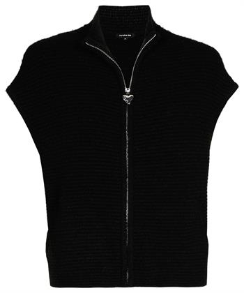 Caroline Biss ärmellose Strickjacke mit Reißverschluss