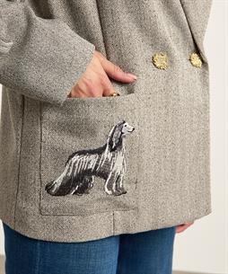 Caroline Biss übergroßer Fischgrätenblazer Hunde