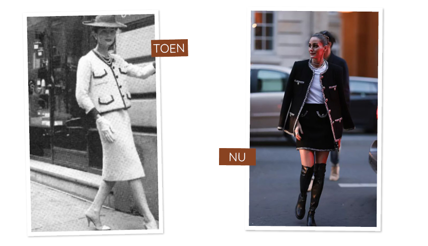chanel damals und heute blazer mit pattentaschen paris chic
