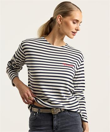 CLOSED Shirt gestreift mit Logodruck