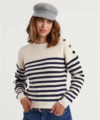 Emotions Pullover gestreift Knöpfe Schulter