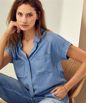 Emotions weiche Denim Bluse mit Button