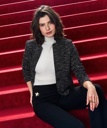 Giulia e Tu Bouclé-Blazer mit Streifen
