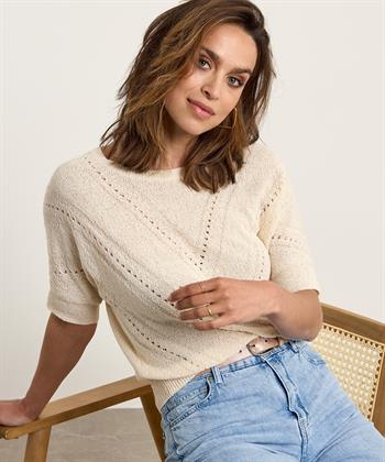 Giulia e Tu Bouclé Pullover durchbrochen