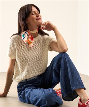Giulia e Tu durchbrochener Pullover Lurex