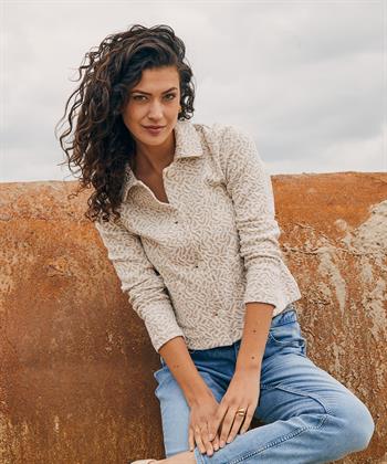 Giulia e Tu Jacquard-Blazer Strickjacke Crinkle