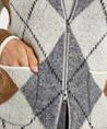 Giulia e Tu Jacquard-Strickjacke mit Argyle-Karo