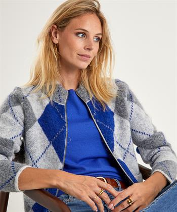Giulia e Tu Jacquard-Strickjacke mit Argyle-Karo