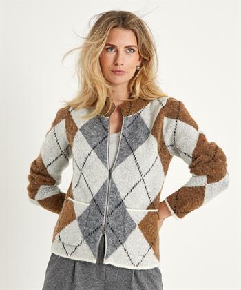 Giulia e Tu Jacquard-Strickjacke mit Argyle-Karo