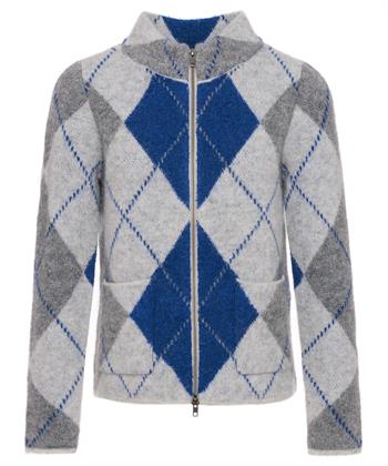 Giulia e Tu Jacquard-Strickjacke mit Argyle-Karo