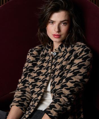Giulia e Tu Jacquard-Strickjacke pied-de-poule