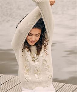 Giulia e Tu Kabelpullover mit Foliendruck
