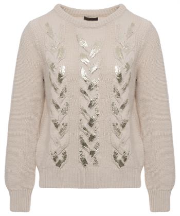 Giulia e Tu Kabelpullover mit Foliendruck