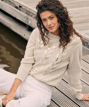 Giulia e Tu Kabelpullover mit Foliendruck