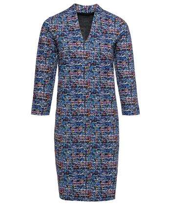 Giulia e Tu Kleid Tulpenausschnitt Bouclé-Print