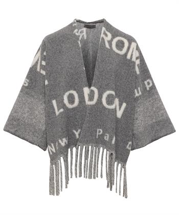 Giulia e Tu Poncho Strickjacke Buchstaben