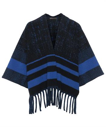 Giulia e Tu Poncho Strickjacke gestreift