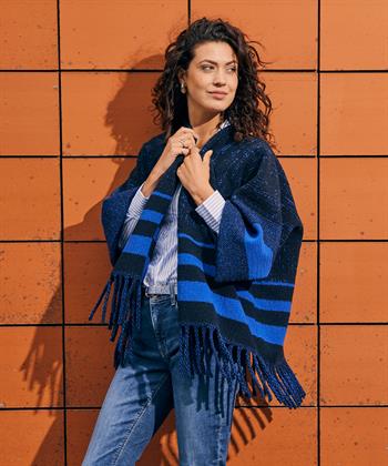 Giulia e Tu Poncho Strickjacke gestreift
