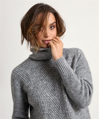 Giulia e Tu Rollkragenpullover aus Wollmischung mit V-Muster