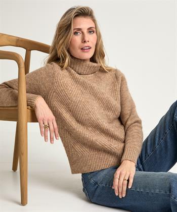 Giulia e Tu Rollkragenpullover aus Wollmischung mit V-Muster