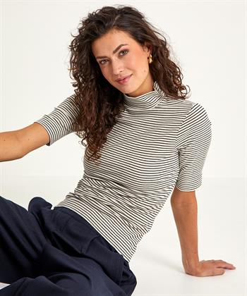 Giulia e Tu Rollkragenpullover mit Rippenstreifen