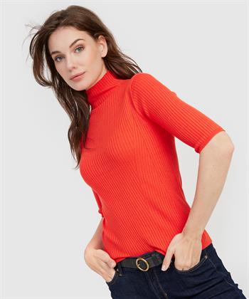 Giulia e Tu Rollkragenpullover Rippenstoff