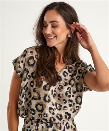 Giulia e Tu Seidenbluse mit Pantherprint