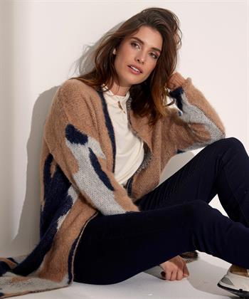 Giulia e Tu Swagger Strickjacke Mohair-Mischung Jacquard