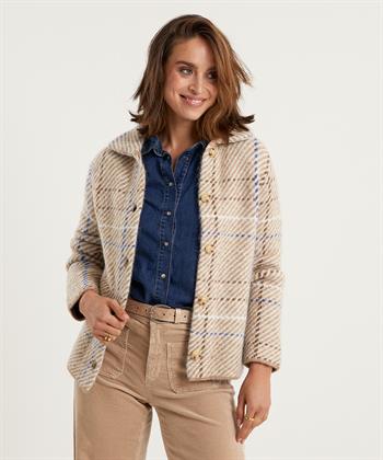 Giulia e Tu Wollmischung Strickjacke Karo