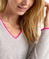 Giulia e Tu Wollpullover mit Kontrastpaspel
