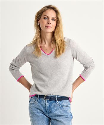 Giulia e Tu Wollpullover mit Kontrastpaspel