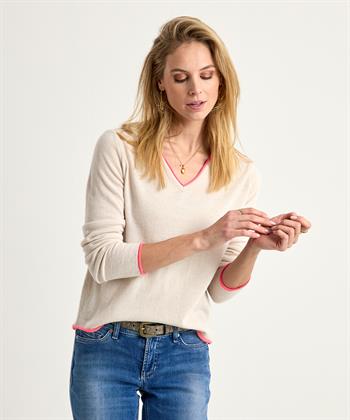 Giulia e Tu Wollpullover mit Kontrastpaspel