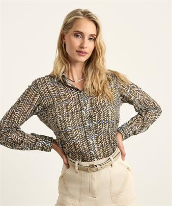 Hartford Baumwoll-Voile Bluse Fischgrät Coraz