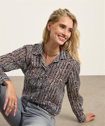 Hartford Baumwoll-Voile Bluse Fischgrät Coraz