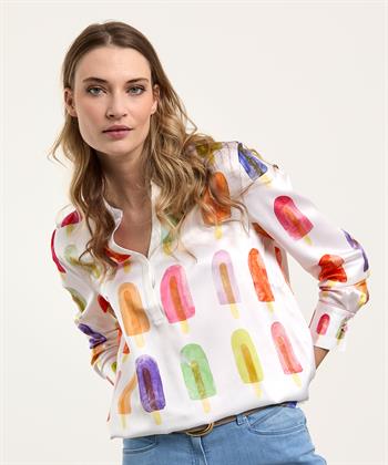 Herzen's Angelegenheit Seidenbluse Ice Cream Print