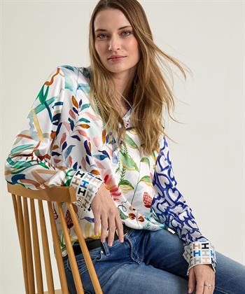 Herzen's Angelegenheit Seidenbluse mit Blumendruck