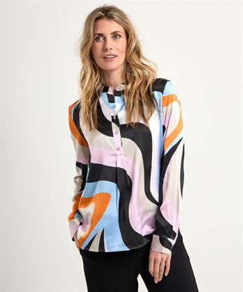 Herzen's Angelegenheit Seidenbluse mit Wirbeldruck