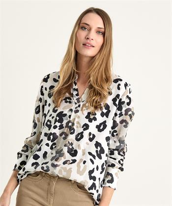Herzen's Angelegenheit Seidenbluse Pantherdruck