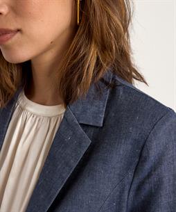 Japan TKY Blazer Leinenmischung aus Denim Yua
