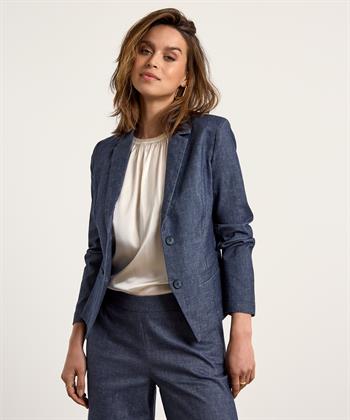 Japan TKY Blazer Leinenmischung aus Denim Yua