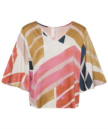 Japan TKY Seidenbluse Grafik Visay