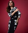 Joseph Ribkoff jacquard jurk ruit strik
