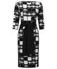 Joseph Ribkoff jacquard jurk ruit strik