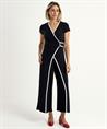Joseph Ribkoff Jumpsuit überlappenden Kontrastpaspeln
