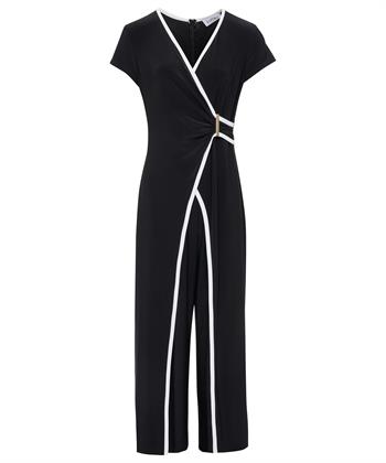 Joseph Ribkoff Jumpsuit überlappenden Kontrastpaspeln