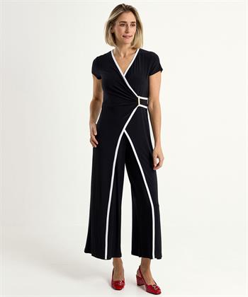 Joseph Ribkoff Jumpsuit überlappenden Kontrastpaspeln